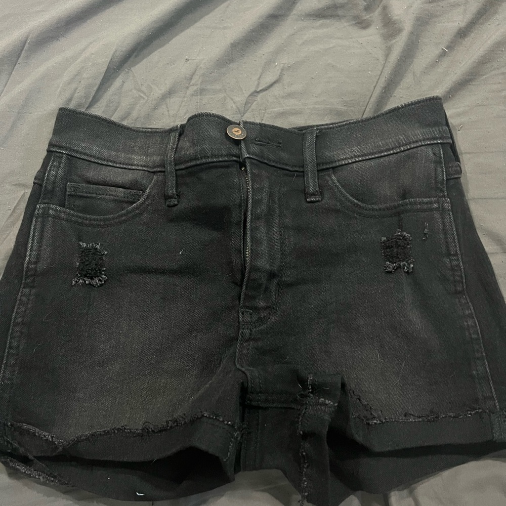 Hollister Black Distressed Jean Shorts size 1